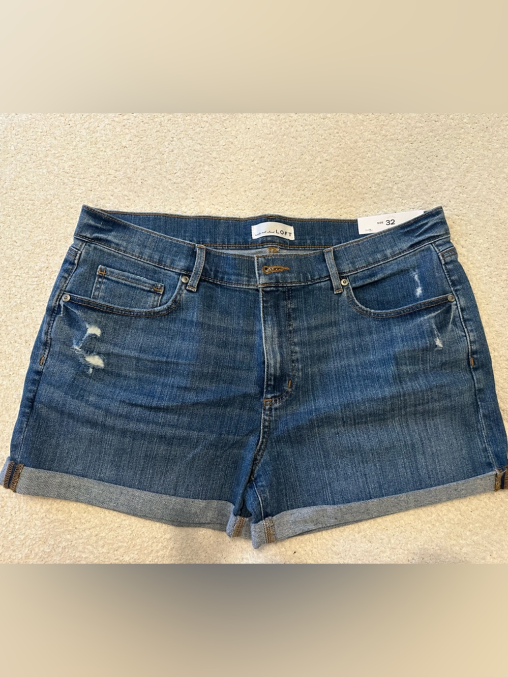 Ann Taylor LOFT Blue Denim Cuffed Women's Shorts